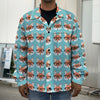 Fox With Glasses Pattern Print Men's Shirt Jacket