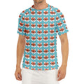 Fox With Glasses Pattern Print Men's Short Sleeve Rash Guard