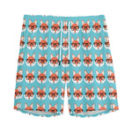 Fox With Glasses Pattern Print Men's Sports Shorts