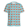 Fox With Glasses Pattern Print Men's Athletic T-Shirt