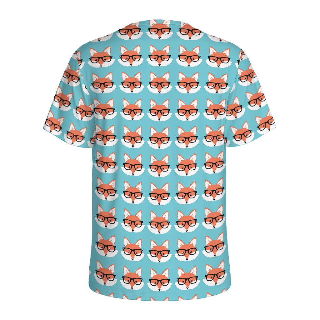 Fox With Glasses Pattern Print Men's Sports T-Shirt