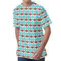 Fox With Glasses Pattern Print Men's Velvet T-Shirt