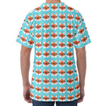 Fox With Glasses Pattern Print Men's Velvet T-Shirt