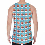 Fox With Glasses Pattern Print Men's Velvet Tank Top