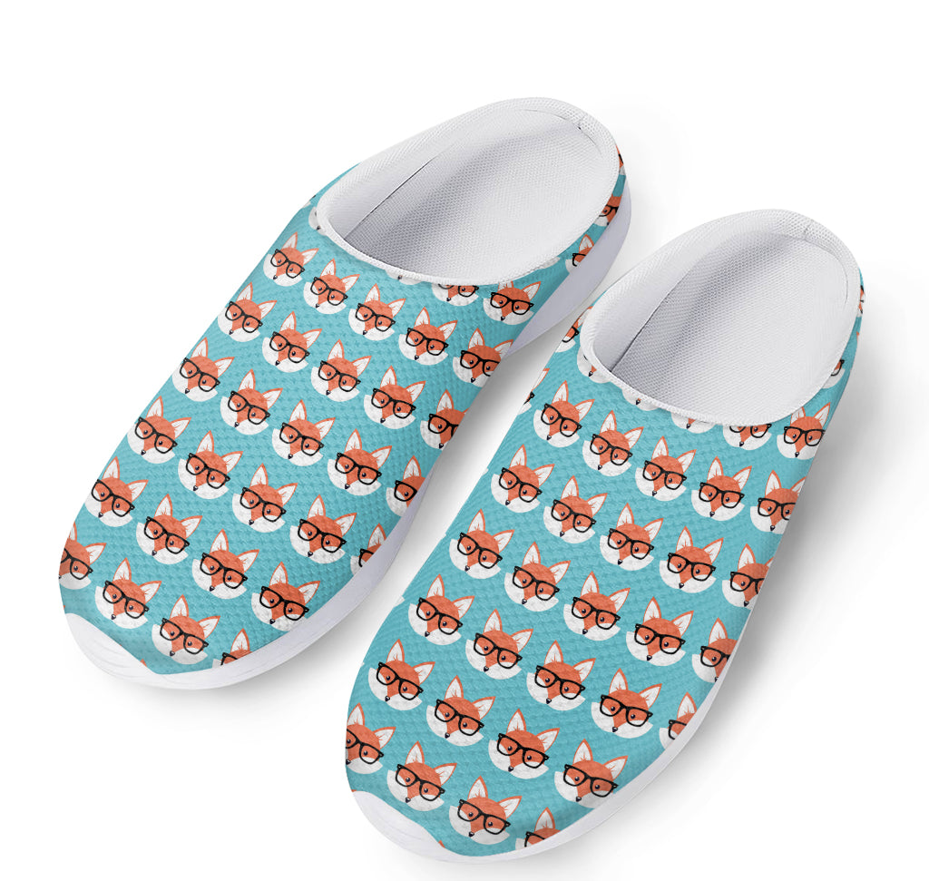 Fox With Glasses Pattern Print Mesh Casual Shoes