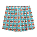 Fox With Glasses Pattern Print Mesh Shorts