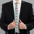Fox With Glasses Pattern Print Necktie