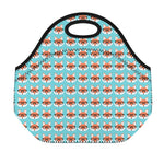 Fox With Glasses Pattern Print Neoprene Lunch Bag