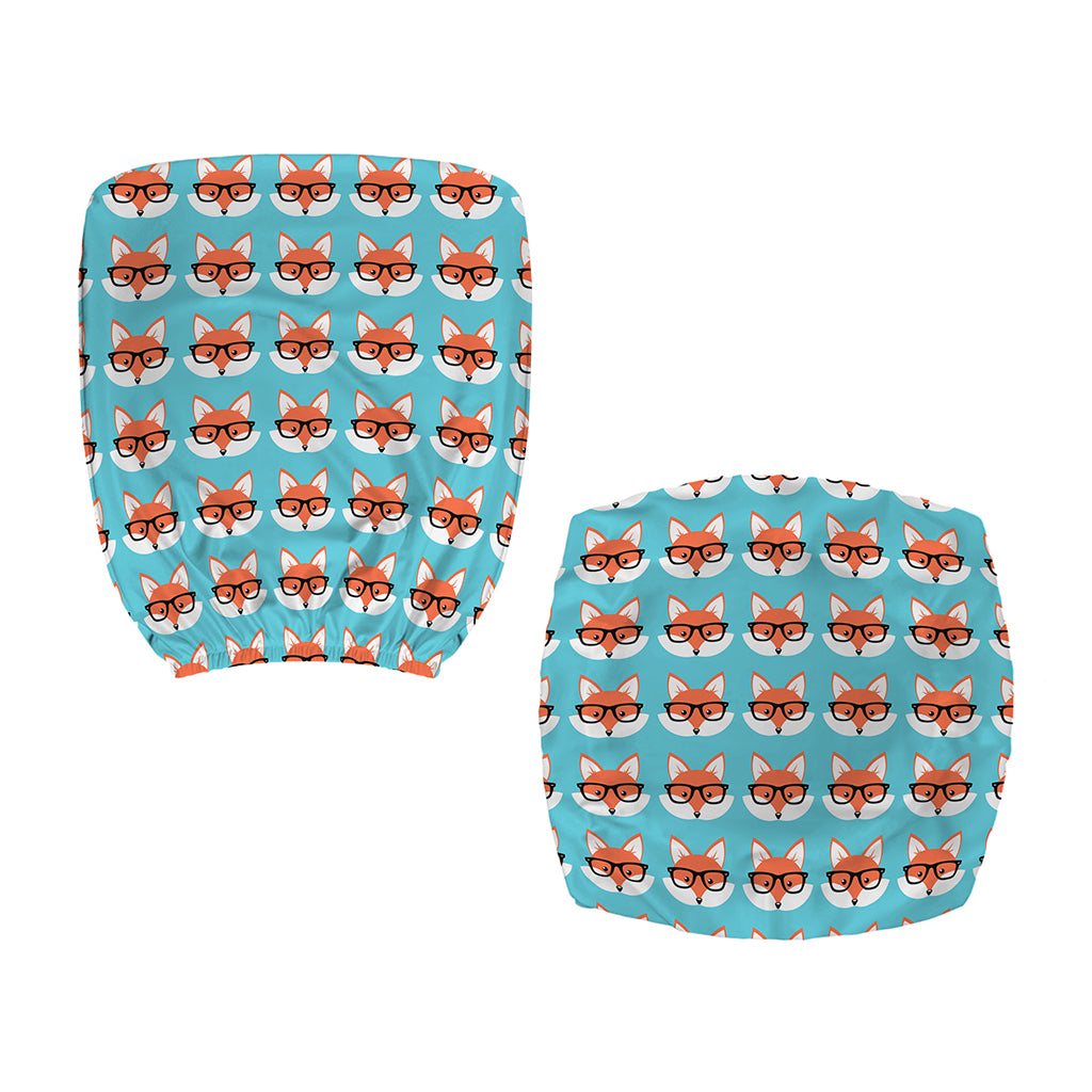 Fox With Glasses Pattern Print Office Chair Cover