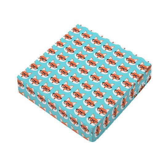 Fox With Glasses Pattern Print Outdoor Seat Cushion Cover