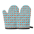 Fox With Glasses Pattern Print Oven Mitts