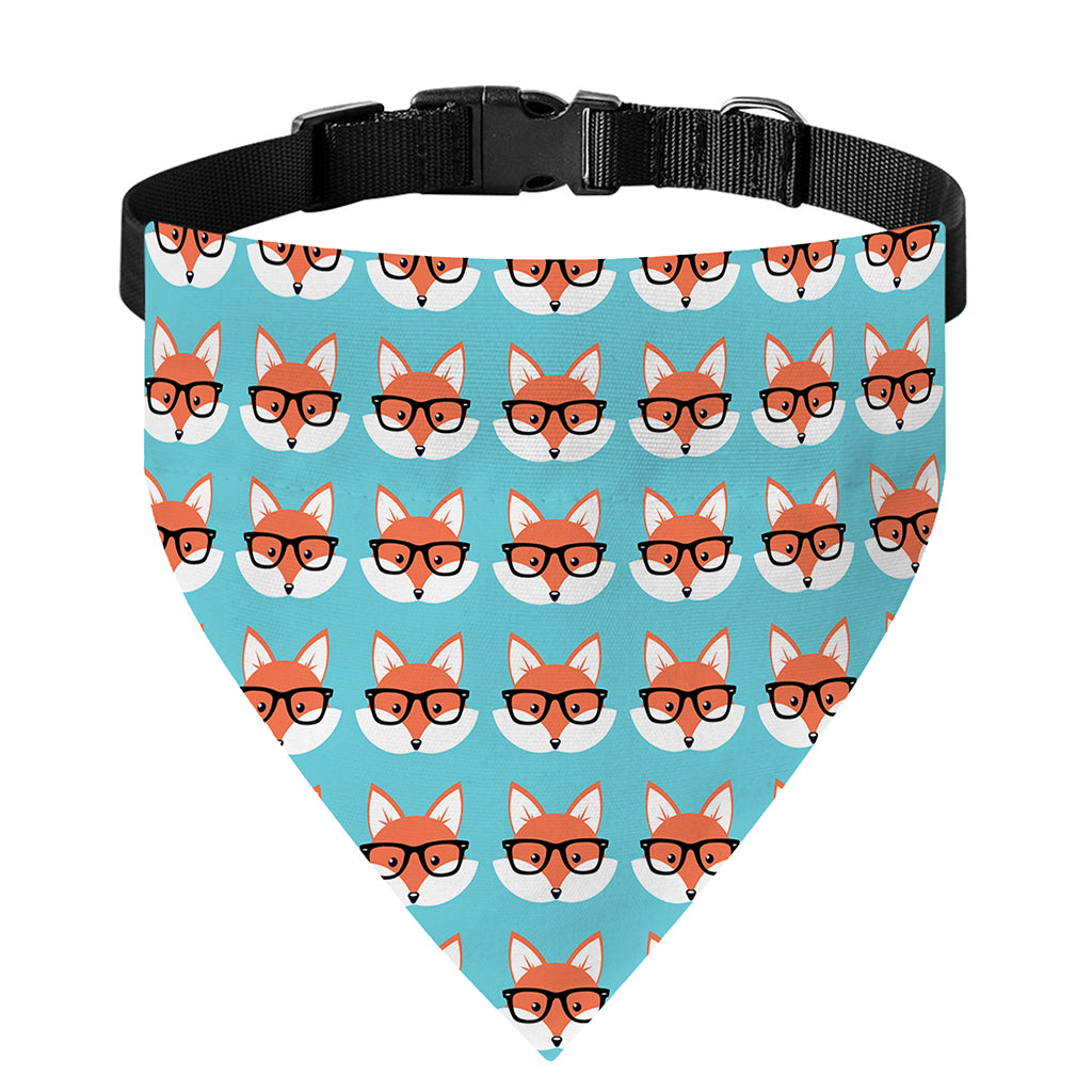 Fox With Glasses Pattern Print Over The Collar Dog Bandana