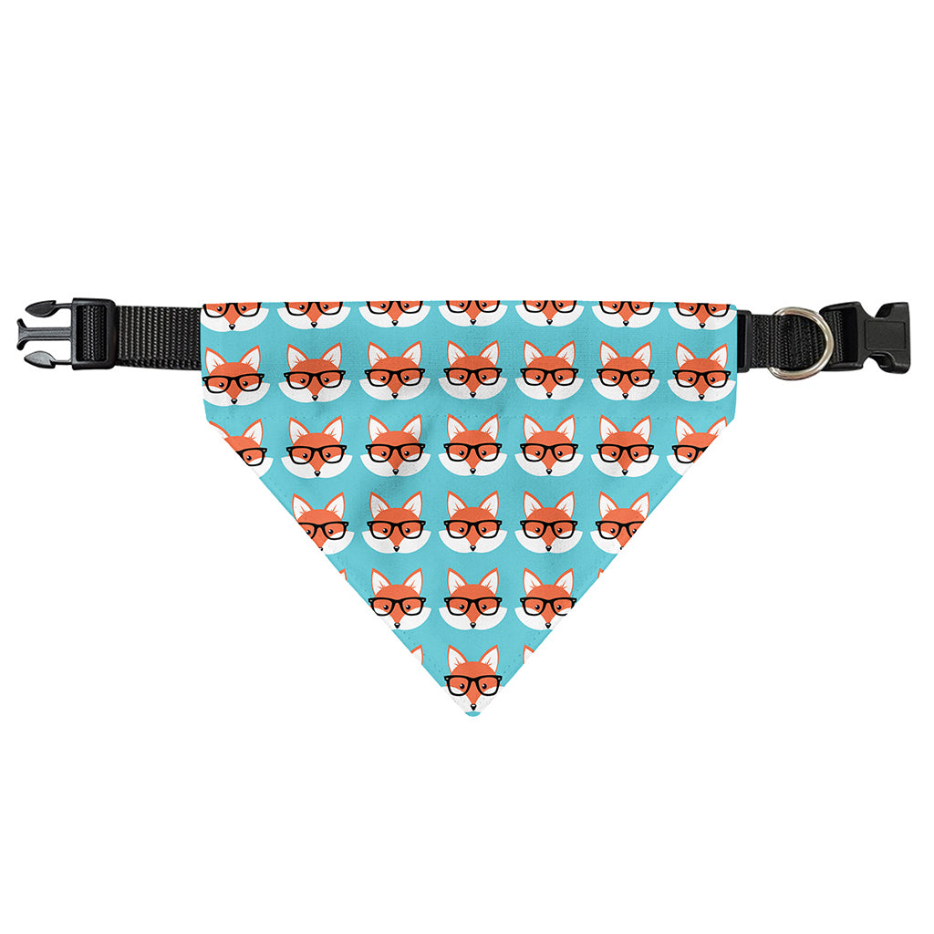 Fox With Glasses Pattern Print Over The Collar Dog Bandana