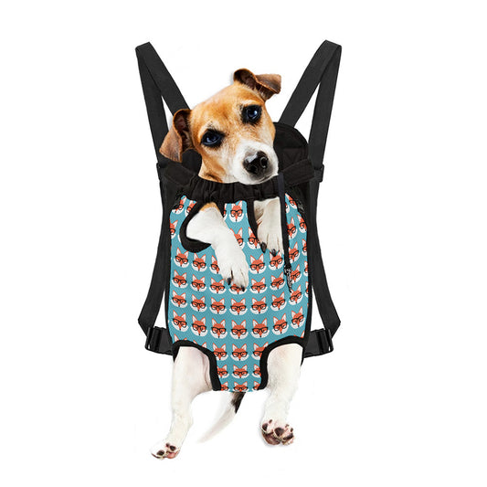 Fox With Glasses Pattern Print Pet Carrier Backpack