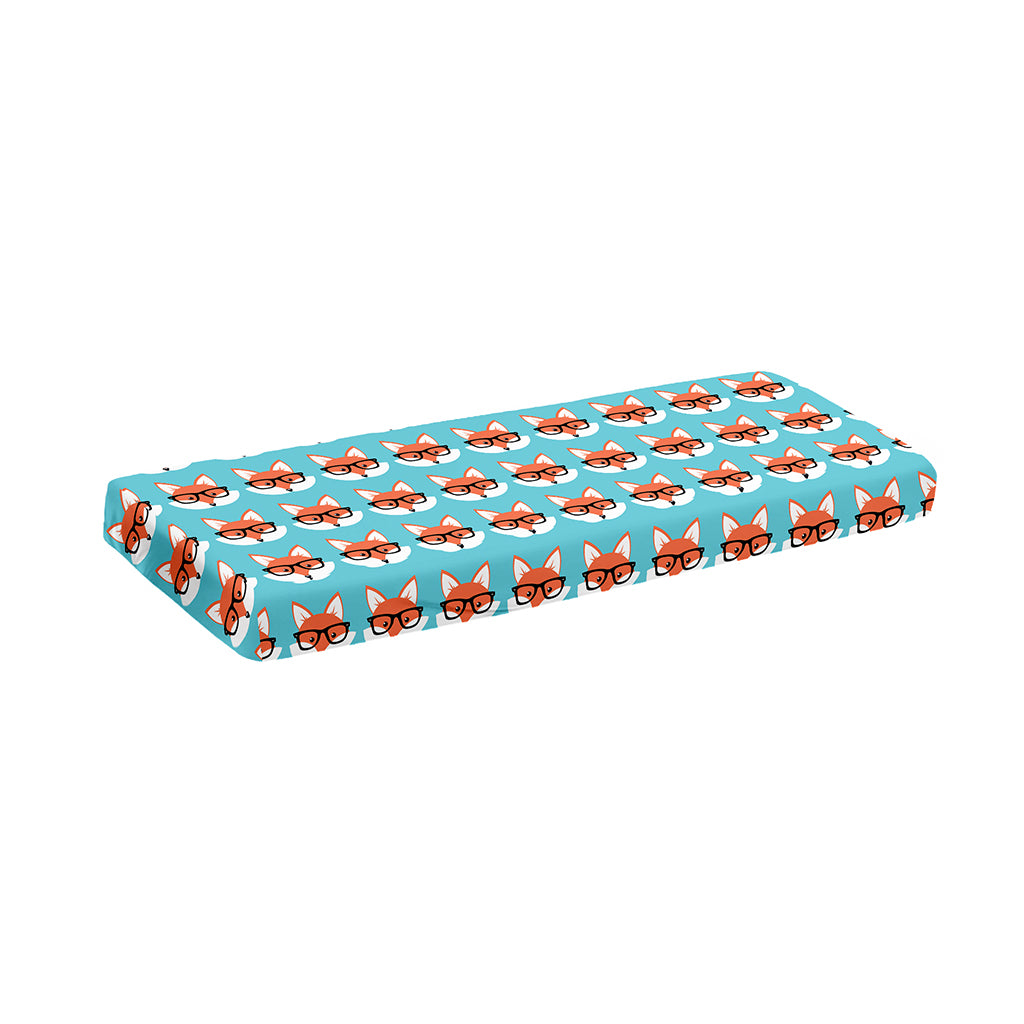 Fox With Glasses Pattern Print Piano Keyboard Cover