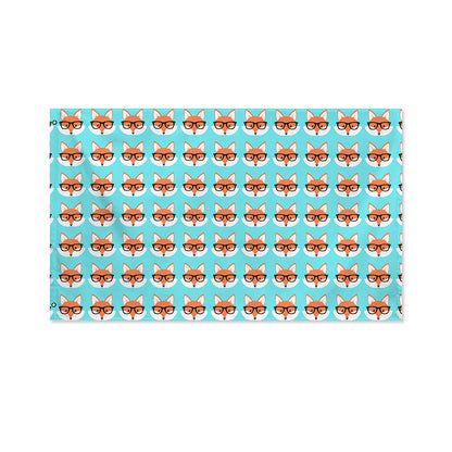 Fox With Glasses Pattern Print Polyester Flag