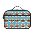 Fox With Glasses Pattern Print Portable Lunch Bag