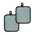 Fox With Glasses Pattern Print Pot Holders