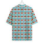 Fox With Glasses Pattern Print Rayon Hawaiian Shirt