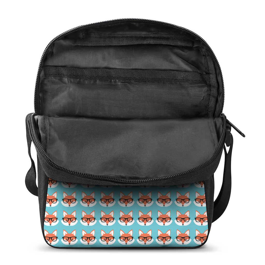 Fox With Glasses Pattern Print Rectangular Crossbody Bag