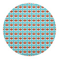 Fox With Glasses Pattern Print Round Blanket