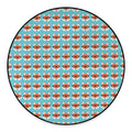 Fox With Glasses Pattern Print Round Floor Mat