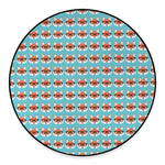 Fox With Glasses Pattern Print Round Floor Mat