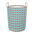 Fox With Glasses Pattern Print Round Laundry Basket