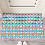 Fox With Glasses Pattern Print Rubber Doormat