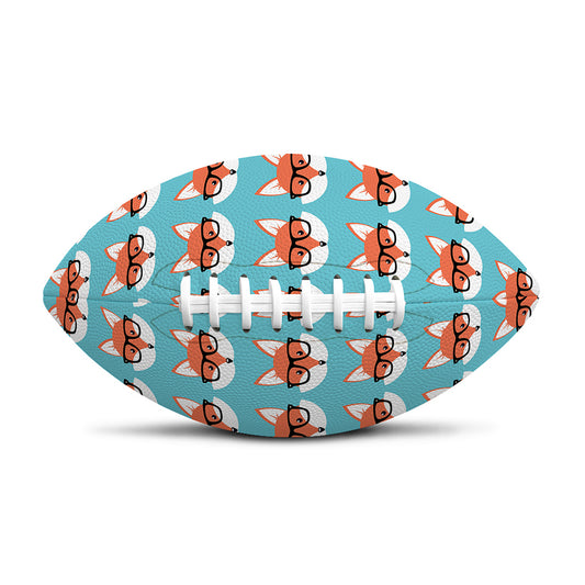 Fox With Glasses Pattern Print Rugby Ball