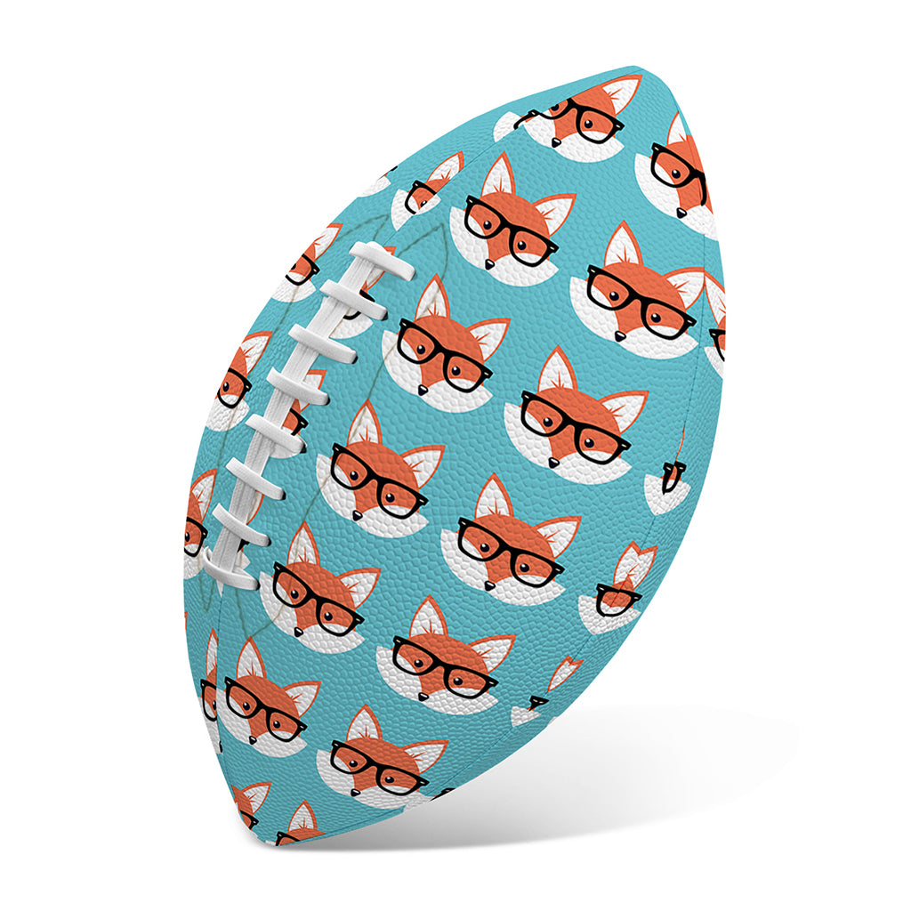 Fox With Glasses Pattern Print Rugby Ball