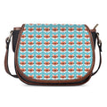 Fox With Glasses Pattern Print Saddle Bag