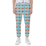 Fox With Glasses Pattern Print Scuba Joggers