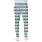 Fox With Glasses Pattern Print Scuba Joggers