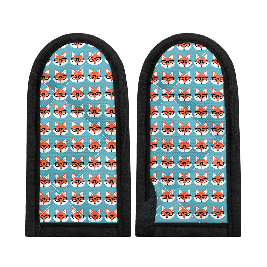 Fox With Glasses Pattern Print Skillet Handle Cover