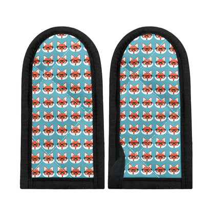 Fox With Glasses Pattern Print Skillet Handle Cover