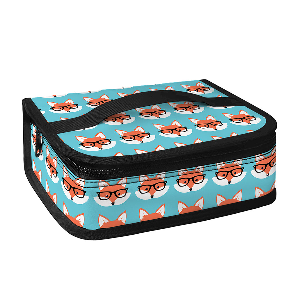 Fox With Glasses Pattern Print Small Lunch Bag