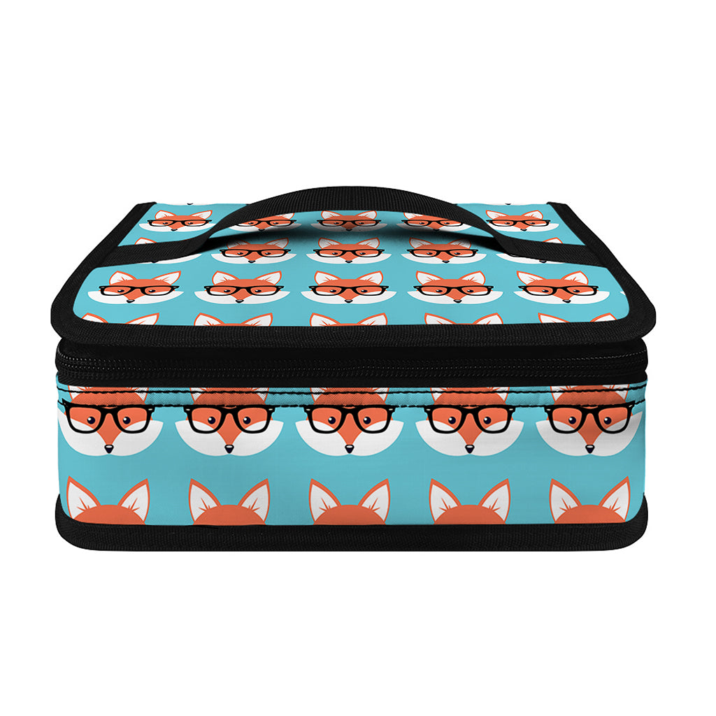 Fox With Glasses Pattern Print Small Lunch Bag
