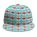 Fox With Glasses Pattern Print Snapback Cap