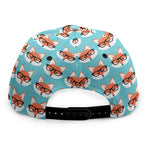 Fox With Glasses Pattern Print Snapback Cap
