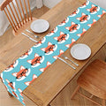 Fox With Glasses Pattern Print Table Runner