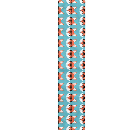 Fox With Glasses Pattern Print Table Runner