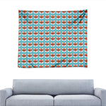 Fox With Glasses Pattern Print Tapestry