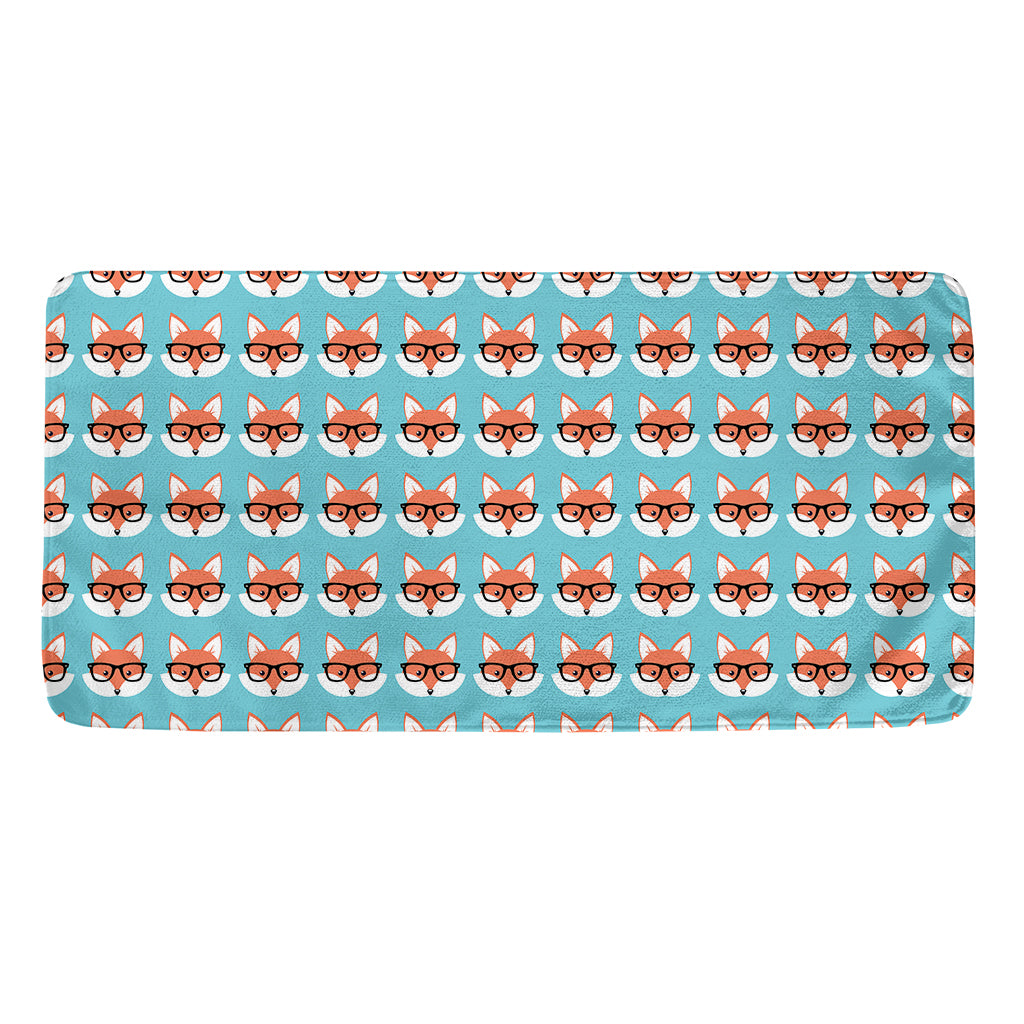 Fox With Glasses Pattern Print Towel