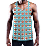Fox With Glasses Pattern Print Training Tank Top