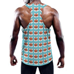 Fox With Glasses Pattern Print Training Tank Top