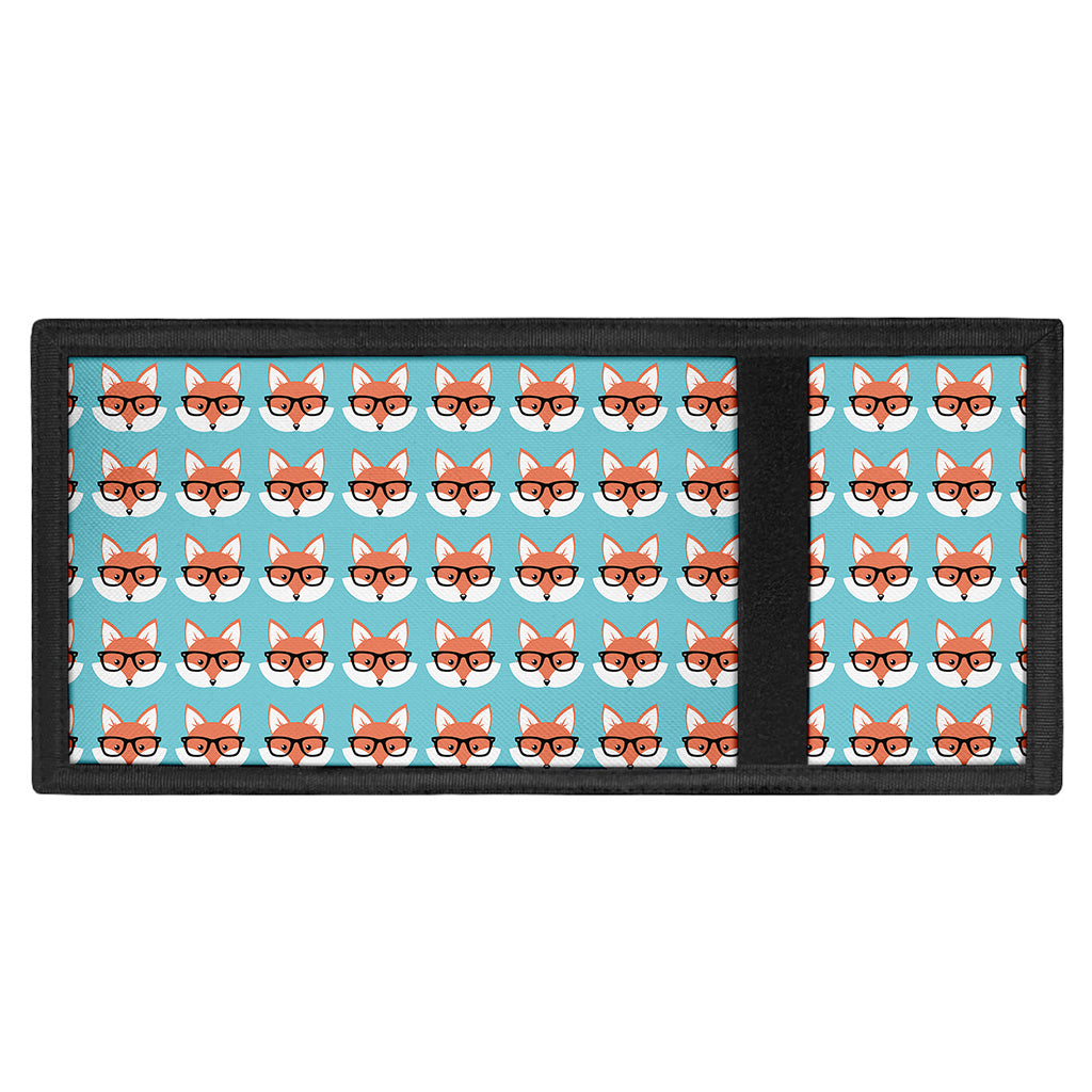 Fox With Glasses Pattern Print Trifold Wallet