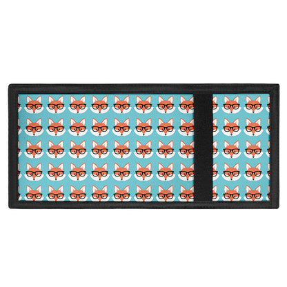 Fox With Glasses Pattern Print Trifold Wallet