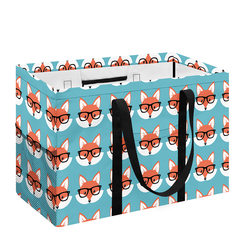 Fox With Glasses Pattern Print Utility Tote Bag