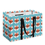 Fox With Glasses Pattern Print Utility Tote Bag